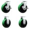 Service Caster Tool Box Caster Wheel Set 6'' Green Poly on Cast Iron Swivel Casters, 4PK TOOL-SCC-20S620-PUB-GB-TLB-2-R-2 - alternate 1